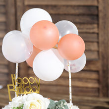 Confetti Clear Rose Gold and White Mini Cloud Cake Topper Balloon Garland 11 Pieces