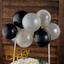 Confetti Black Silver and Clear Mini Cloud Cake Topper Balloon Garland 11 Pieces