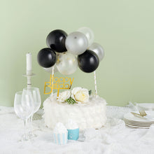 11 Pieces Mini Balloon Confetti Black Silver and Clear Mini Cloud Cake Topper Garland