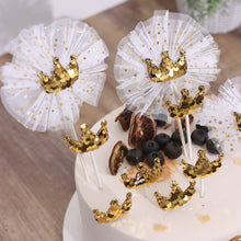 Gold Crown & Tutu Toppers For Princess Party Cupcakes Cake Toppers