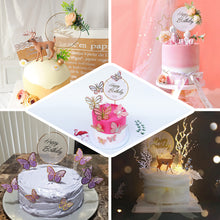 Gold Acrylic 3 Pieces Happy Birthday Cake Topper and Silk Flower Cluster Cake Decoration Set
