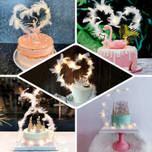 LED Light Up Ostrich Feather Cake Topper For Weddings 