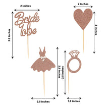 Blush & Rose Gold Glitter Bridal Shower Cupcake Toppers in Pack of 24