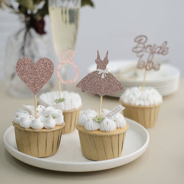 Versatile and Stylish Assorted Rose Gold Cupcake Toppers