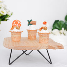 12 Inch Square Cake Cupcake Stand Natural Wood Cheese Board Slice Rustic Centerpiece with Hairpin Legs