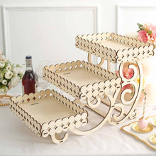 3 Tier 22 Inch Natural Wooden Rectangular Tray