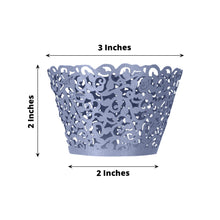 Navy Blue Cupcake Trays 25 Pack Lace Design
