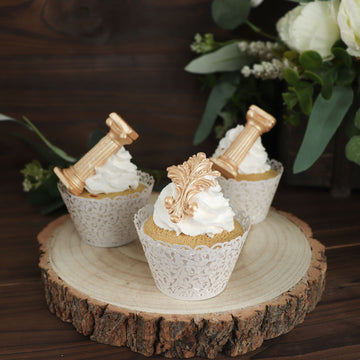 Elevate Your Dessert Display with White Lace Cupcake Wrappers