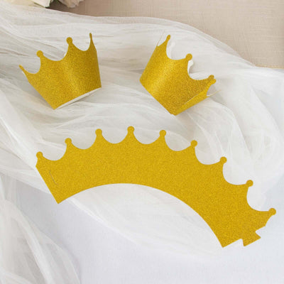 Gold glitter crowns for kids' parties and celebrations