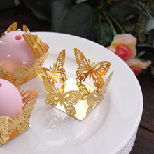 50 Pack | 4inch Mini Metallic Gold Butterfly Truffle Cup Dessert Liners