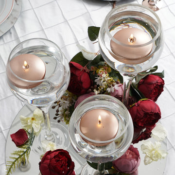 Add Warmth and Elegance with Rose Gold Floating Candles