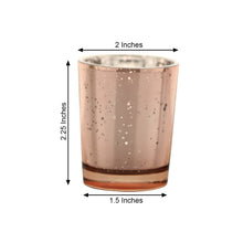 2 Inch Blush Rose Gold Mercury Glass Candle Holders 12 Pack