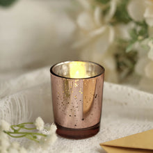 2 Inch Blush Rose Gold Votive Tealight Holders 12 Pack Speckled Design