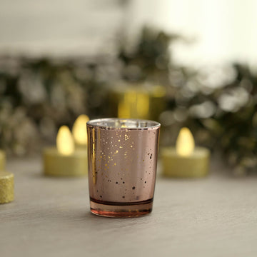 Elevate Your Décor with Rose Gold Mercury Glass Candle Holders