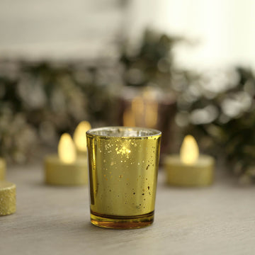 Add Elegance to Your Décor with Gold Mercury Glass Candle Holders