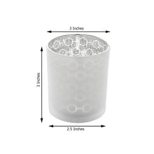 6 Frosted Mercury Glass Votive Candle Holders 3 Inch With Honeycomb Design