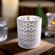 Set Of 6 Frosted Mercury Glass Votive Candle Holders With Honeycomb Pattern 3 Inch