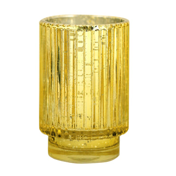 Create Unforgettable Moments with Our Gold Mercury Glass Votive Hurricane Candle Holder