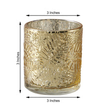 6 Pack Gold Mercury Glass Palm Leaf Candle Holders for Tealights