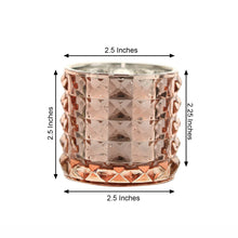 Blush and Rose Gold 3 Inch Mercury Glass Tealight Votive Candle Holders with Faceted Design and Studded Accents 6 Pack a