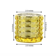 3 Inch Gold Studded Mercury Glass Faceted Votive Tealight Holders 6 Pack