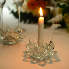 Tealight Taper 4.5 Inch Crystal Glass Lotus Flower Stand 