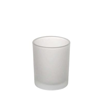 Frosted glass candle holder in a minimalist design