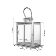 Silver 10 Inch Stainless Steel Cage Top Candle Lantern