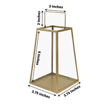 2 Pack Gold 6 Inch Trapezoid Metal Geometric Hanging Terrariums Candle Lanterns