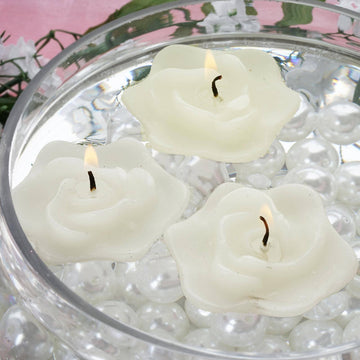 Create a Magical Atmosphere with Ivory Rose Flower Floating Candles