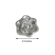 4 Pack | 2.5inches Silver Rose Flower Floating Candles Wedding Vase Fillers