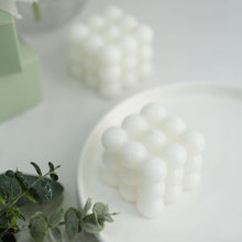 Decorative White Bubble Cube Pillar Candle Paraffin Wax 