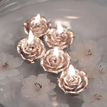 12 Pack 1 Inch Blush & Rose Gold Flower Mini Rose Floating Candles