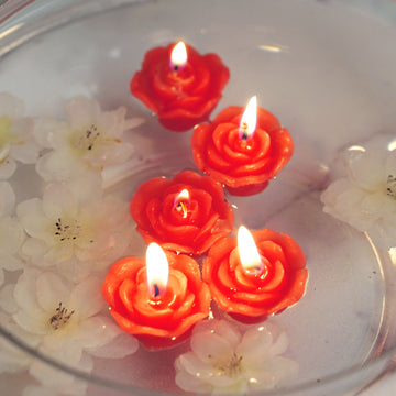 Create a Mesmeric Harmony with Red Mini Rose Flower Floating Candles