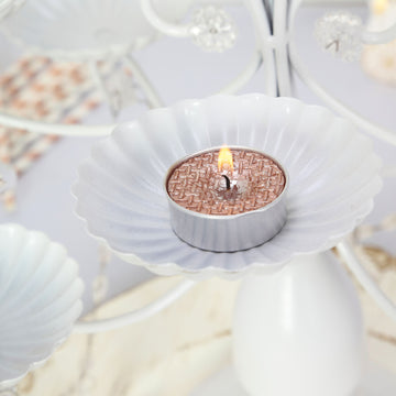 Create a Magical Atmosphere with Metallic Rose Gold Tealight Candles