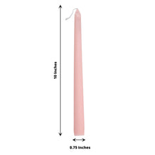 12 Pack 10 Inch Blush Rose Gold Wax Taper Candles