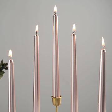 Unleash Your Creativity with Metallic Rose Gold Premium Wax Taper Candles