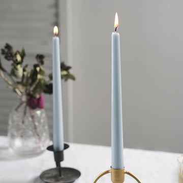 Versatile and Timeless Dusty Blue Taper Candles