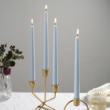 Elegant Dusty Blue Taper Candles for Stunning Event Decor