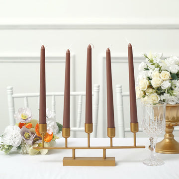 Create a Magical Atmosphere with Unscented Mocha Brown Taper Candles