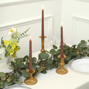Enhance Your Event Decor with Mocha Brown Premium Wax Taper Candles