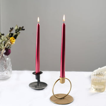 Unleash the Power of Unscented Metallic Red Taper Candles