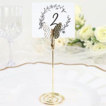 Glamorous Gold Wedding Table Menu Clips