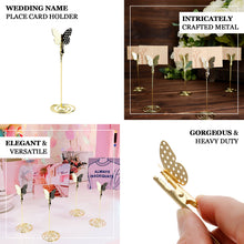 Butterfly Style Gold Metal 5 Inch Table Menu Clips Card Holder Number Stand 5 Pack