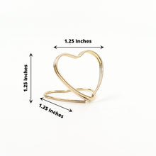 10 Pack Gold Heart Card Holders 1 Inch For Table Numbers