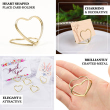Gold Double Heart Table Number Stands 10 Pack 1 Inch 