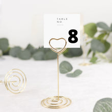 Gold Metal Heart Card Holder Stands 3.5 Inch 10 Pack