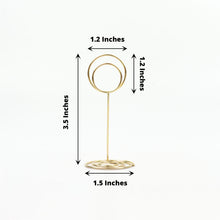 10 Pack Gold Metal Hoop Card Holder Number Stand Menu Clips in Mini Circle Style 3.5 Inch