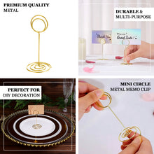 Mini Circle Style Gold Metal 3.5 Inch Table Menu Clips Hoop Card Holder Number Stand 10 Pack