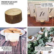 4 Pack Of Placecard Holder Natural Wood Stump